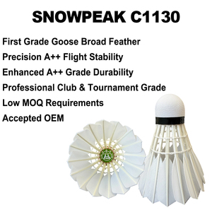 <strong>Professional</strong> Tournament Level Competition Play Badminton <strong>Shuttle</strong> Class a Goose Feather Shuttlecock SNOWPEAK C1130 High Quality - Product Image 2
