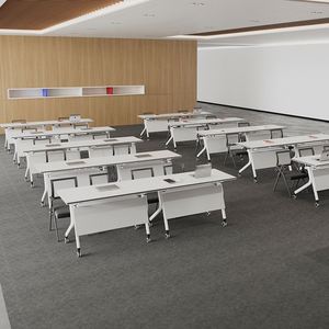Table <span class=keywords><strong>de</strong></span> conférence pliable et modulable, bureau <span class=keywords><strong>de</strong></span> formation ignifuge pour salle <span class=keywords><strong>de</strong></span> classe et <span class=keywords><strong>réunion</strong></span> - Product Image 1