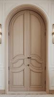 Puerta Interior Doble Arqueada Francesa con Parte Superior Curva, Puerta de Madera MDF con Acabado, Aislamiento Acústico, para Dormitorio, Apartamento, Villa