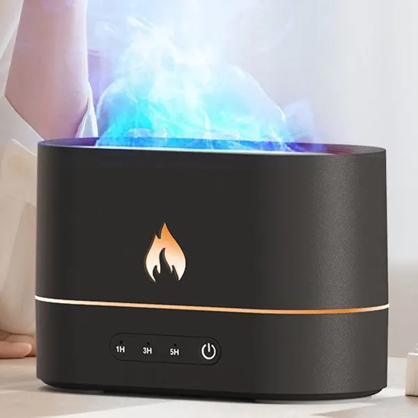 3D Simulation Fire Aromatherapy Essential Oil Cool Mist Spray Air Humidifier Fire Flame Aroma Diffuser