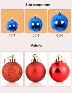 Ensemble de 6 boules de Noël en plastique de haute qualité avec impression UV, décorations suspendues pour arbre, <span class=keywords><strong>Bolas</strong></span> De Navidad Lisas 6cm - Product Image 4