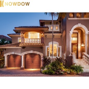 Conception <span class=keywords><strong>de</strong></span> <span class=keywords><strong>porte</strong></span> <span class=keywords><strong>de</strong></span> <span class=keywords><strong>garage</strong></span> personnalisée KNOWDOW pour les maisons, panneau métallique contemporain <span class=keywords><strong>avec</strong></span> finition imitation bois, intégration <span class=keywords><strong>de</strong></span> moteur automatique - Product Image 1