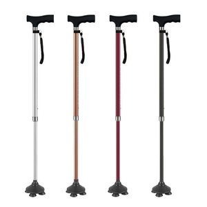 Canne télescopique à quatre pieds en alliage d'aluminium Meizoulu, antidérapante, pour personnes âgées, avec verrouillage interne, pour usage extérieur - Product Image 5