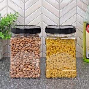 Clear Food Grade PET Plastic Square Grip Storage Jar With Cap - Product Image 6