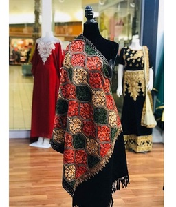 Elegant Embroidered Digital Print Viscose Shawl Long Fringe Traditional Winter <b>Scarf</b> Soft Warm Breathable Durable Classic - Product Image 1