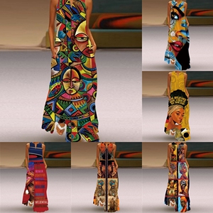 <span class=keywords><strong>Ropa</strong></span> Étnica <span class=keywords><strong>de</strong></span> Verano al por Mayor, Falda Larga para Mujer, Vestido Africano Holgado, Vestido Estampado para Mujer, Talla Grande - Product Image 1