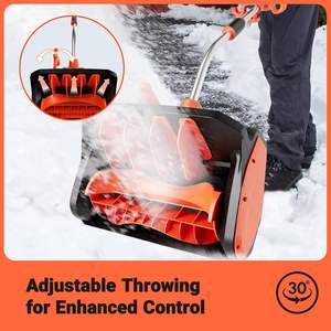 48V Elektrische Draadloze Sneeuwschop En 17-Inch Sneeuwblazer Met Directionele Plaat 2X24V Batterij En Dubbele Snellader Inbegrepen - Product Image 4