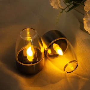 Bougies solaires électroniques d'extérieur, lumières LED sans flamme, lanternes de table pour jardin, mariage, café, décoration de Noël - Product Image 5