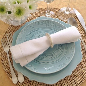 Wholesale Custom LOGO Organic Fabric 100% <b>Linen</b> <b>Table</b> <b>Cloth</b> White <b>Linen</b> Napkin Placemat for Wedding Monogram - Product Image 5