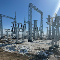 Estructura de Acero Tubular Galvanizado para Subestaciones, Marco de Portal Personalizado para Líneas de Transmisión