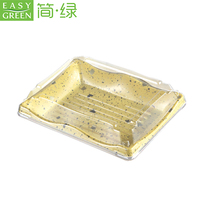 Barquettes à sushi biodégradables avec couvercle transparent, contenants écologiques jetables pour gâteaux, boîtes à emporter pour sushi, gaufres, fruits, desserts