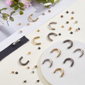 Juego de hebillas de aleación con anillo en D y tornillos para correas de cuero, fabricación de bolsos, herrajes para bolsos, colores surtidos, puente arqueado - Product Image 5
