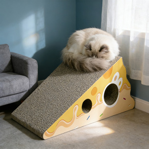 Rascador y cama para gatos de cartón corrugado personalizado, engrosado, resistente al desgaste y sin pelusas; venta al por mayor - Product Image 1