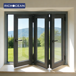 Ventana Plegable Moderna RICHOCEAN con Doble Vidrio Templado y Mosquitera, Ventanas Bi-Plegables Económicas - Product Image 2