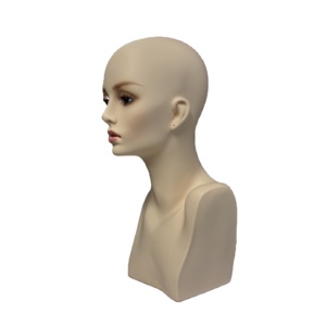 Cabeza de Maniquí Femenina Realista de Cuello Largo Profesional de PVC Barata al por Mayor con Hombros <span class=keywords><strong>y</strong></span> Maquillaje para Exhibición de Pelucas - Product Image 4
