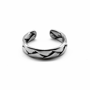 yunnique Woven Open <b>Titanium</b> Steel <b>Ring</b> Unisex Geometric Retro Jewelry Gift - Product Image 1
