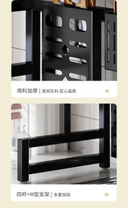 Étagère de rangement moderne à double couche pour évier de cuisine, support multifonctionnel de comptoir pour vaisselle, bols et assiettes - Product Image 3