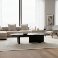 Meilleur prix Table basse moderne en bois durable avec placage fumé pour le salon