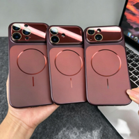 Étui de téléphone magnétique mat AG avec protection d'objectif d'appareil photo intégrée pour iPhone 18 Pro Max 17 16 15 14