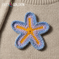 EG26004 9X9CM Étoiles de mer au crochet faites à la main, patchs en dentelle à coudre pour chapeaux de bébé et accessoires vestimentaires, en feutre non tissé