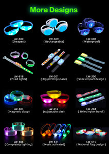 Bracelets LED contrôlés par radiofréquence, bracelet LED à commande DMX, bracelet lumineux élastique pour concert et fête - Product Image 6