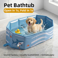 Piscine et baignoire portables pliables en plastique pour animaux de compagnie avec barrière de sécurité – Édition été 2026