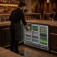 Réfrigérateur de Comptoir en Acier Inoxydable Commercial 0-10 ℃   Table de travail ventilée sous comptoir avec refroidissement par air