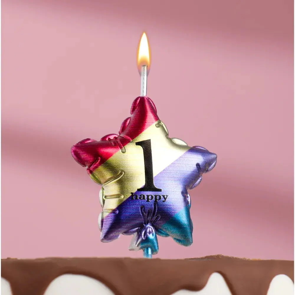 Vela de cumpleaños con número de estrella brillante, color arcoíris, blanco y negro, vela para pastel de cumpleaños