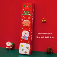 Kotak Kejutan Alat Tulis Natal Grosir 5Pcs, Set Pulpen Gel Netral Lucu, Hadiah Kejutan Natal untuk Pelajar