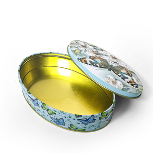 Jyb Phong Cách Châu Âu Hình Bầu Dục Cookie Hộp Thiếc Với Hoa Và Bướm Thiết Kế Lý Tưởng Cho Kỳ Nghỉ Quà Tặng Xà Phòng Kẹo Và Đồ Trang Sức Bao Bì - Product Image 2