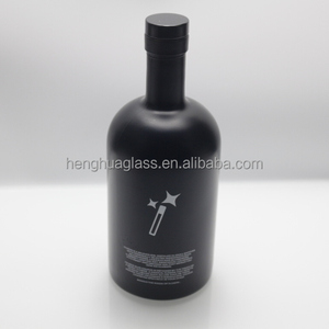 Botella de Vodka de Vidrio Esmerilado <span class=keywords><strong>Negro</strong></span> Mate de 500 ml con Logotipo Personalizado OEM ODM, Botella Vacía para Licores, Whisky, Ginebra y <span class=keywords><strong>Ron</strong></span> - Product Image 4
