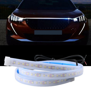 Tira de Luces LED Flexible para Capó de Coche, 12V, Blanca, Luces de Circulación Diurna, Decoración, Retroiluminación, Lámpara de Ambiente Universal para Automóvil - Product Image 2