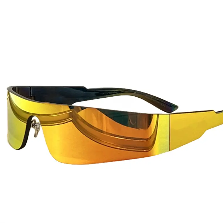 Wind dichte Mode neue einzigartige Sonnenbrille Große quadratische Mode Sport Sonnenbrille Model Show randlose Sonnenbrille