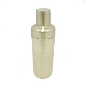 Shaker à Cocktail Martelé Or Clair Acier Inoxydable Métal Durable Élégant Barware Parfait pour la Maison Bar Usage Professionnel - Product Image 1