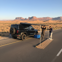 Auvent multi-véhicules 4x4 tout-terrain, auvent de toit rétractable, auvent latéral en ripstop avec poteaux renforcés pour Jeep, SUV, camion, fourgon