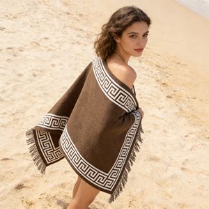 Groot modern luxe jacquard strandlaken van 100% katoen, ademend, met kwastjes, tropisch garenverfd, gratis designkwaliteit. - Product Image 4