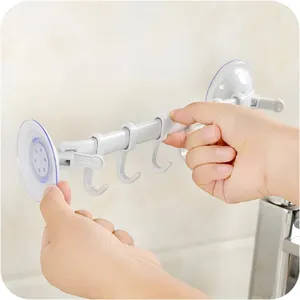 Estante de gancho ajustable, toallero de doble ventosa, estantes colgantes, soporte de gancho, tipo de bloqueo, accesorios de baño de cocina con ventosa