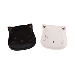 Charming Ceramic White Cat Jewelry Tray - <strong>Ring</strong> Dish &amp; Decorative Trinket <strong>Plate</strong> - Product Image 1