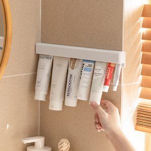 Wholesale Home Bathroom Wall Clip Storage Rack for <b>Toothpaste</b> and Facial Cleanser Stylish Artifact Without Punching - Product Image 5