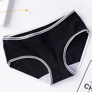 Couleur noire doux respirant femmes sous-vêtements jeune adolescente dessin animé Semeles Sexy coton mi-taille filles Boyshort culottes modèles - Product Image 6