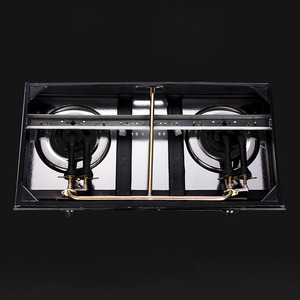 Cubierta de latón de vidrio templado para estufa, marco de esmalte para fuego, <span class=keywords><strong>Gas</strong></span>, <span class=keywords><strong>dos</strong></span> quemadores, gran oferta - Product Image 3
