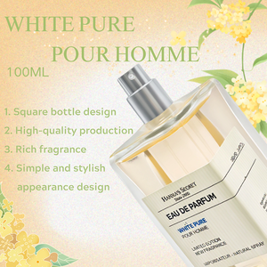 HN Best Selling Simple Design 100ml Parfum pour <span class=keywords><strong>homme</strong></span> aux fragrances riches WHITE PURE Vaporisateur naturel pour le marché des parfums masculins africains - Product Image 2