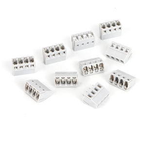 Vente directe d'usine de haute qualité 4P Type de vis PCB borne de câblage blanc enfichable 300V évalué 30A pieds épissables en cuivre étamé - Product Image 3