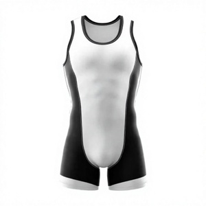 Camiseta de Lucha Libre sin Mangas para Hombre, Ajustada, Negra y Blanca, Absorbente de Humedad, Transpirable, para Todas las Temporadas, sin Costuras - Product Image 1