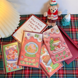 GF Colorful Holiday 3D Pop up Christmas Greeting Cards Family Kids Xmas Gift Cards Handmade Merry Christmas Cards with Envelopes