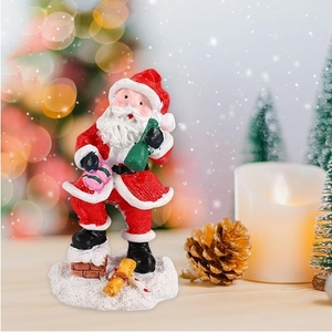 <span class=keywords><strong>Chimenea</strong></span> Navideña de Resina con Estatua de <span class=keywords><strong>Santa</strong></span> Claus, Decoración Navideña para el Hogar, Artesanía de Resina - Product Image 3