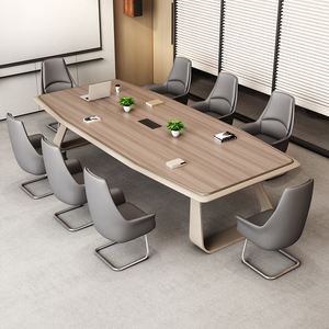 Mesa de Reuniones de Madera de Alta Calidad con Diseño Moderno de 4m 5m para 10 Personas, Mesa de Conferencia para Oficina - Product Image 1