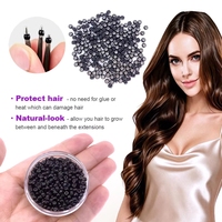 Meilleure Vente IRUIBEAUTY Anneaux Micro Pave à Forte Adhérence 1000 pièces/bouteille 3mm Anneaux Micro Anneaux Doublés en Cuivre Silicone Nano Perles pour Cheveux