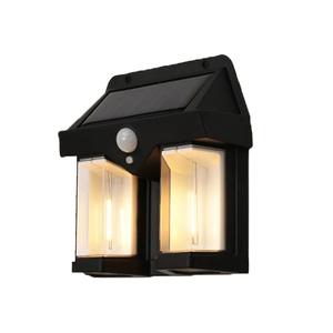 Bewegungssensor mit doppelkopf im freien solar-wolframdraht-glühbirne dimmbar wandlicht für garten veranda - Product Image 1