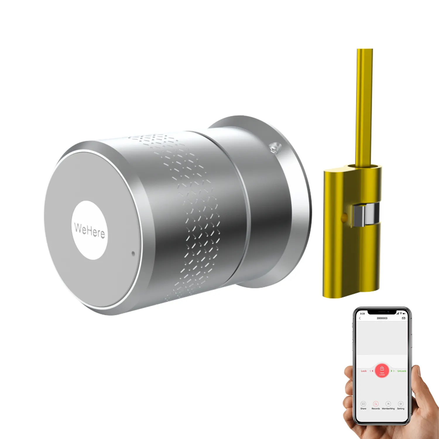 M521 kunci pintu Wifi dalam ruangan kunci Tuya silinder untuk rumah keamanan tinggi silinder kunci pintu sidik jari kunci pintu Digital Pintar